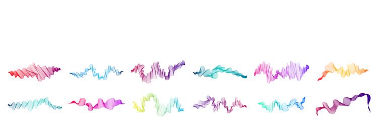 set of abstract backdrops with multicolor waves vector image