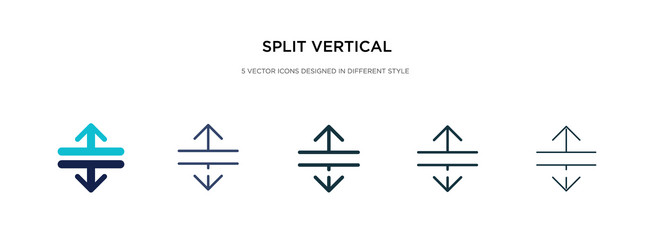 split vertical icon in different style two vector image