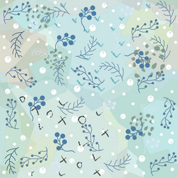 winter seamless pattern with berries on subtle vector image