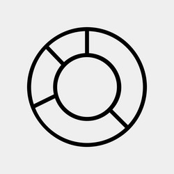 pie chart icon in line style for any projects vector image