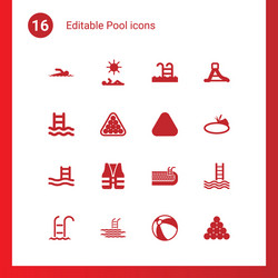 5 pool icons Royalty Free Vector Image - VectorStock