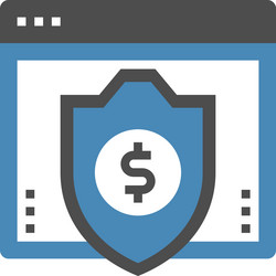 secure transactions flat web icon concept vector image