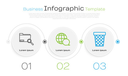 set line search concept with folder world map vector image