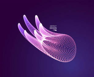 3d connection structure futuristic technology vector image