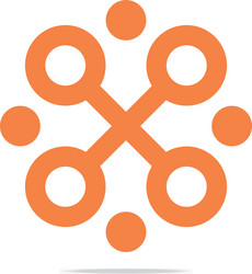 connection circle square element vector image