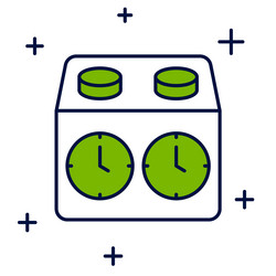 filled outline time chess clock icon isolated vector image