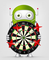 Green Robot Dart Thrower vector image