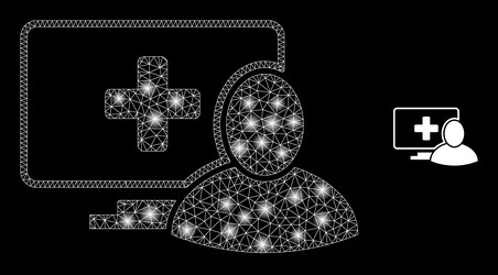 mesh web computer patient with glitter wire vector image