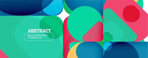 Modern geometric round shapes and dynamic lines vector