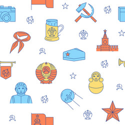 seamless pattern with soviet union symbols vector image