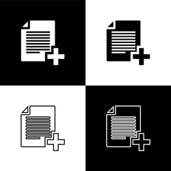 set add new file icons isolated on black and white vector image
