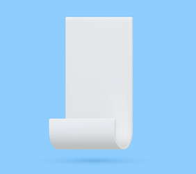 3d render paper scroll with cartoon style vector image
