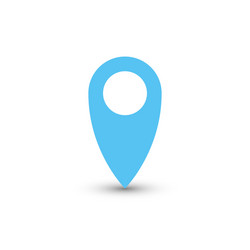 blue map pointer with dropped shadow on white vector image