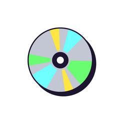 Cd dvd disc in retro 90s style and compact vector