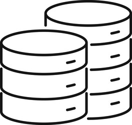 cloud server hosting icon outline style vector image