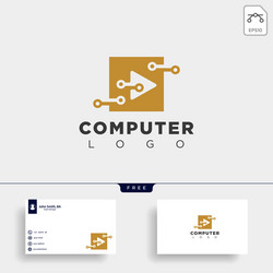 digital pointer technology creative logo template vector