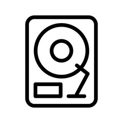 Hard disk outline icon style vector