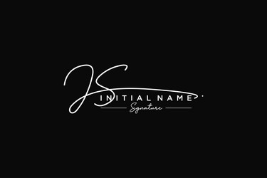 initial js signature logo template hand drawn vector