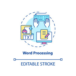 word processing concept icon vector