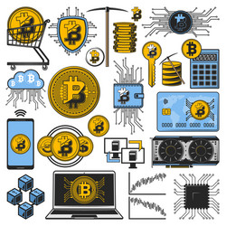 Bitcoin Blockchain Cryptocurrency vector image