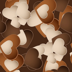 chocolate pattern with sweetmeat in form heart vector