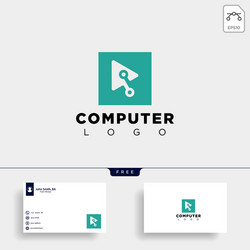 digital pointer technology creative logo template vector