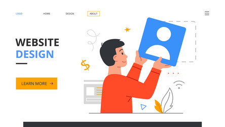 graphic designer creating web page template vector image