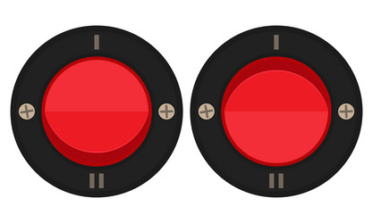 rocker switch with round button vector image