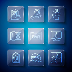 set line checklist with 24 hours service speech vector image