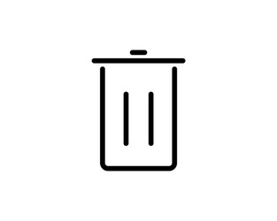 trash can icon thin line for web and mobile vector