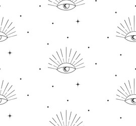 abstract background seamless pattern eye and moon vector