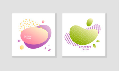 abstract square design cover with fluid gradient vector image