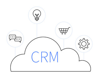 cloud-based crm featuring vector image
