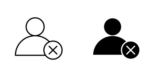 delete user icon symbol collection on white vector image