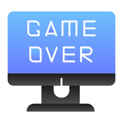 Game over text on screen line icon end of a Vector Image