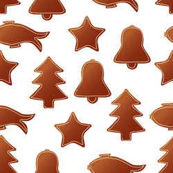 Gingerbread Cookie Pattern vector image