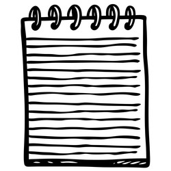 spiral bound notepad empty pages hand drawn vector image