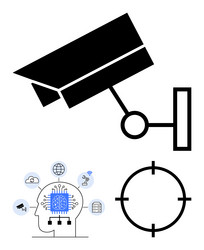 surveillance camera ai integration and targeting vector image