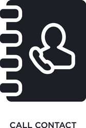 call contact isolated icon simple element from vector image