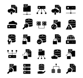 Database & Data Technology Icons vector image