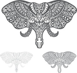 Ethnic elephant head hand drawn sketch Royalty Free Vector