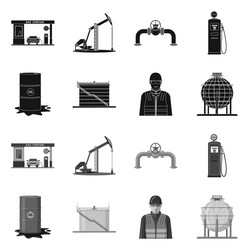 Isolated object of oil and gas symbol set vector