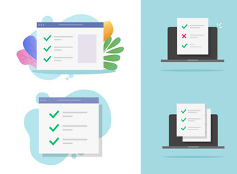 quiz survey report web form online or exam website vector image