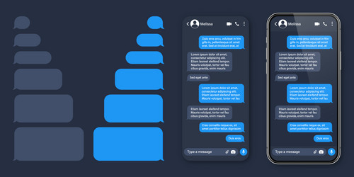realistic smartphone with messaging app sms text vector image
