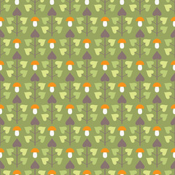 seamless pattern with abstract trees and mushrooms vector image