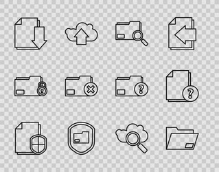 set line document protection concept folder vector image
