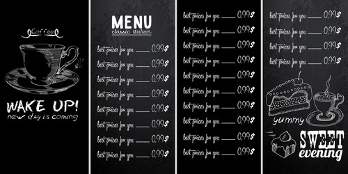 Template for restaurant menu vector