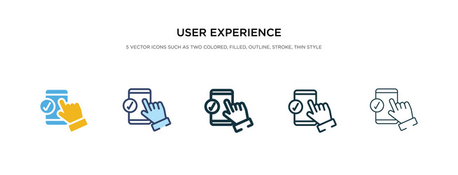 user experience icon in different style two vector