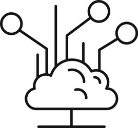 Backup data cloud icon outline style vector