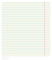 clean notebook sheet in line with the fields vector image